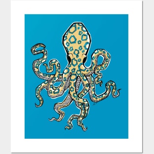 Blue Ring Octopus Posters and Art